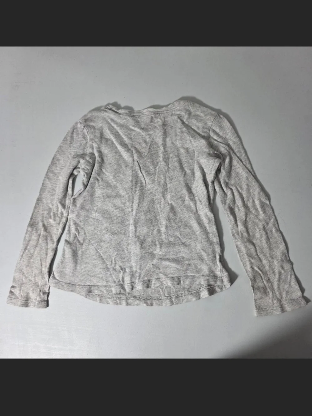 Old Navy Gray Long-Sleeve Tee with Pink & Red Heart Graphics